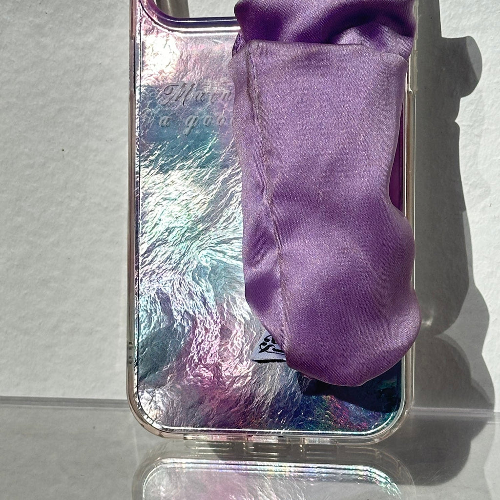 Lavender Phone Case With Silky Hand Holder