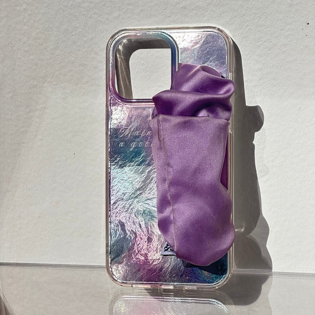 Lavender Phone Case With Silky Hand Holder