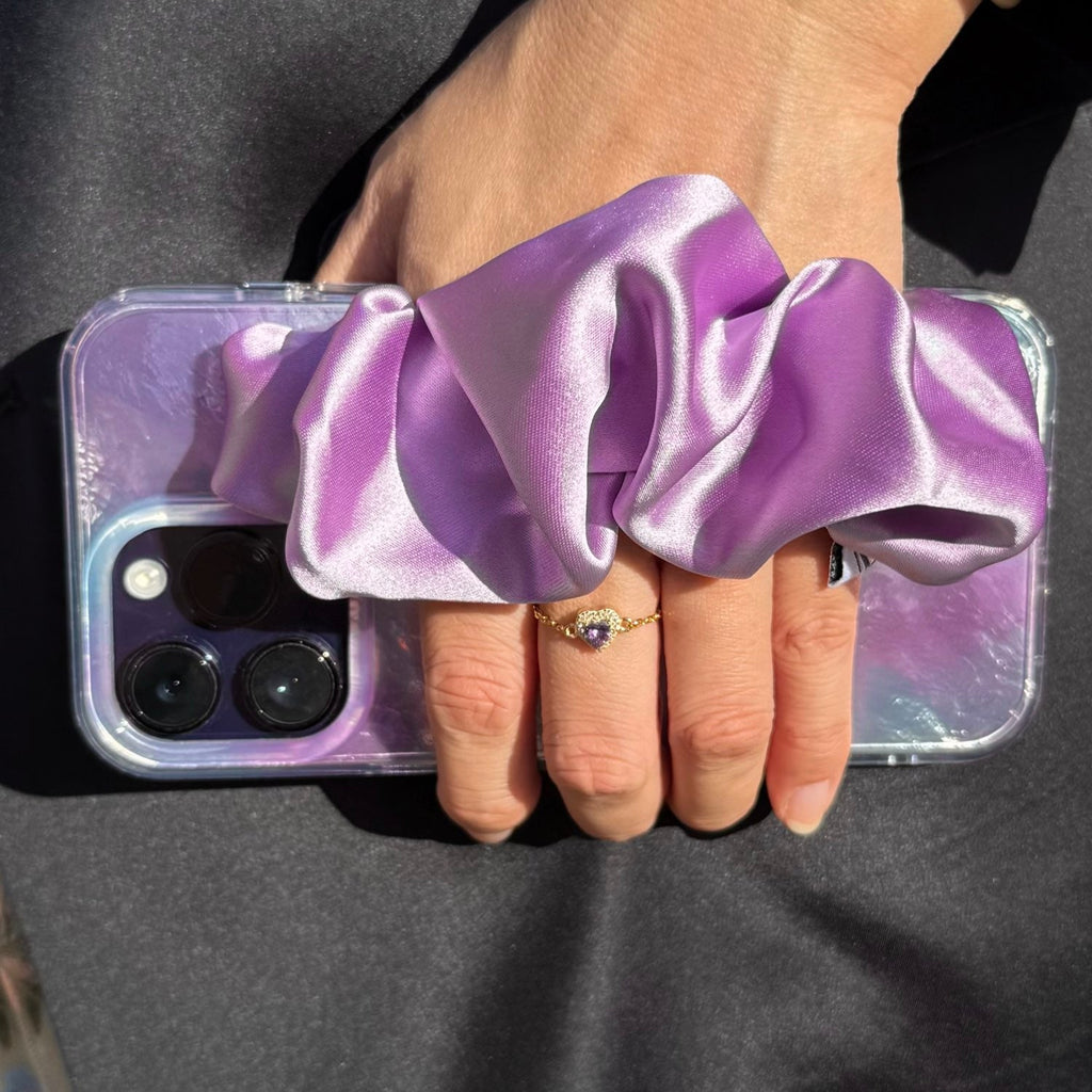 Lavender Phone Case With Silky Hand Holder