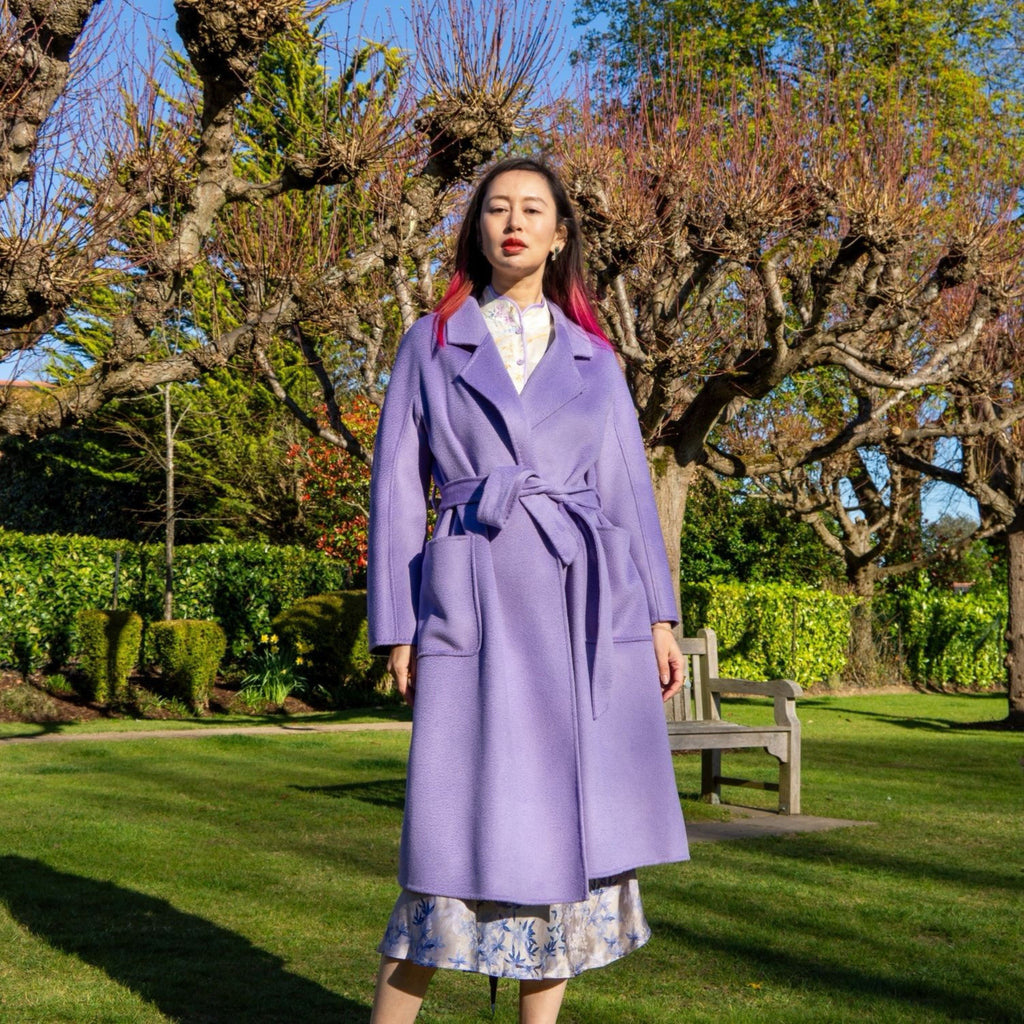 Galaxy SuperSoft Wool Long Coat Purple