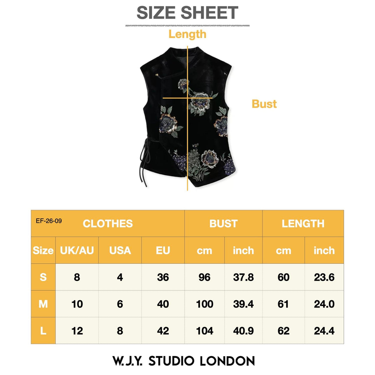 Embroidery Flowers Black Velvet Fitted Vest Cardigan
