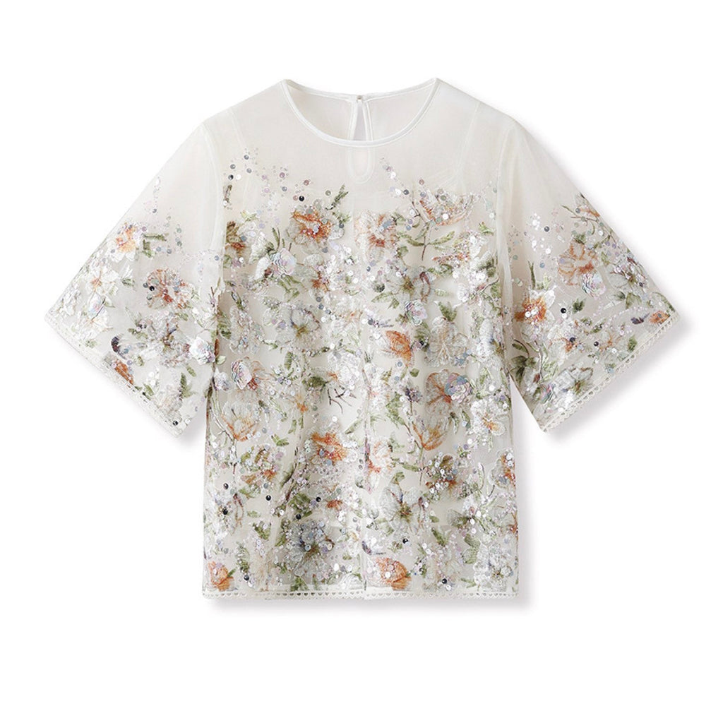 Embroidered Floral Spring Summer Co Ord Set