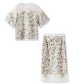 Embroidered Floral Spring Summer Co Ord Set